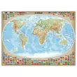 Imagine 1/2 - Cartographia-Harta geografica a lumii cu steaguri, harta de perete (maghiara) - marime si manopera la alegere - 9789633538845