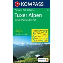 Cartographia-K 34 Tuxer Alpen, Inntal, Wipptal, Zillertal harta turistică-9783850262545