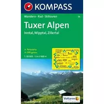 Cartographia-K 34 Tuxer Alpen, Inntal, Wipptal, Zillertal harta turistică-9783850262545