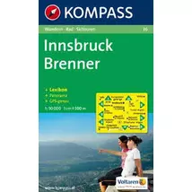 Cartographia-K 36 Innsbruck, Brenner harta turistică-9783854910404