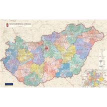 Cartographia-Harta regionala Ungaria II., harta de perete (maghiară) - mărime și manoperă la alegere