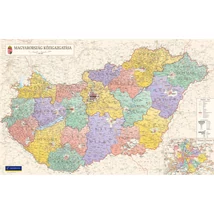 Cartographia-Harta administrativa Ungaria II., harta de perete (maghiară) - mărime și manoperă la alegere