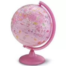 Cartographia - Glob pământesc PINK ZOO, 25 cm - iluminat, tema fauna pentru fete (limba engleză)-8007239976399