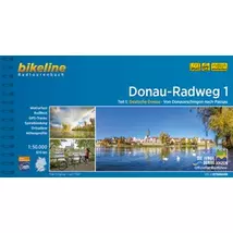 Cartographia-Dunărea ghid de ciclism 1. Donaueschingen - Passau (germană)-9783850009652
