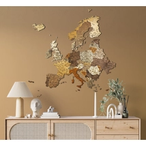 Cartographia - Harta Europa din lemn puzzle 3D – Harta de perete 3D - 110x108 cm - mix - romana