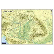 Cartographia-Harta geografica Podisul Carpatic cu graniţa, harta de perete (maghiară) - mărime și manoperă la alegere