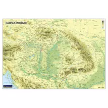 Cartographia-Harta geografica Podisul Carpatic, harta de perete (maghiara) - marime si manopera la alegere