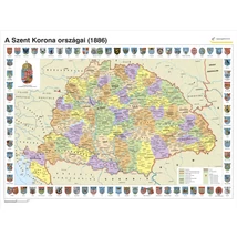 Cartographia-Harta istorica Ungaria 1886, harta de perete (maghiară) - mărime și manoperă la alegere