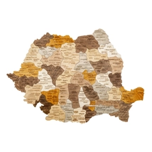 Cartographia - Harta Romania din lemn puzzle – Harta de perete - 80x60 cm - mix - romana