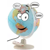 Cartographia Glob pământesc iluminat 30 cm, redă informații în 6 limbi (limba engleză)-8007239981201
