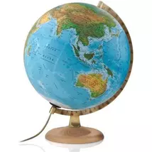 Cartographia-Glob pământesc, 30 cm - iluminat, duo, talpa din lemn, limba engleză-8007239010123