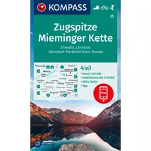 Cartographia-K 25 Zugspitze, Mieminger Kette harta turistică-9783991218692