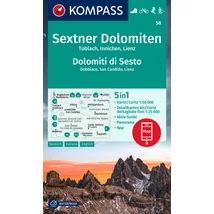 Cartographia-K 58 Sextener Dolomiten harta turistică 5in1-9783991217558