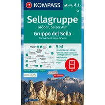 Cartographia-K 59 Dolomitii:  Grupul Sella / Gröden / Seiseralm harta turistică-9783991218661
