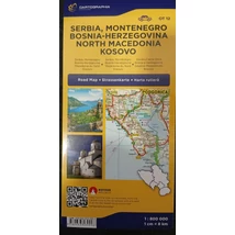 Cartographia-Serbia, Muntenegru, Bosnia și Herțegovina, Macedonia, Kosovo harta-9789633524756