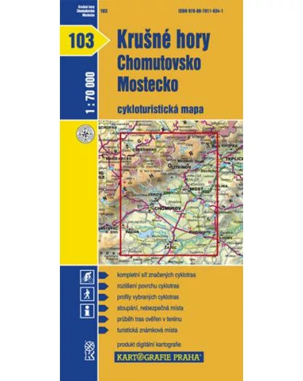 Cartographia-CM 103 Harta cicloturistică Munții Metaliferi, Chomutov, Mostecko 9788070119341