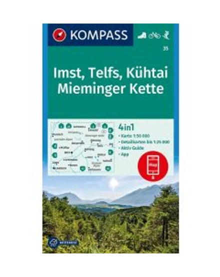 Cartographia-K 35 Imst, Telfs, Kühtai, Mieminger Kette harta turistică-9783990444139