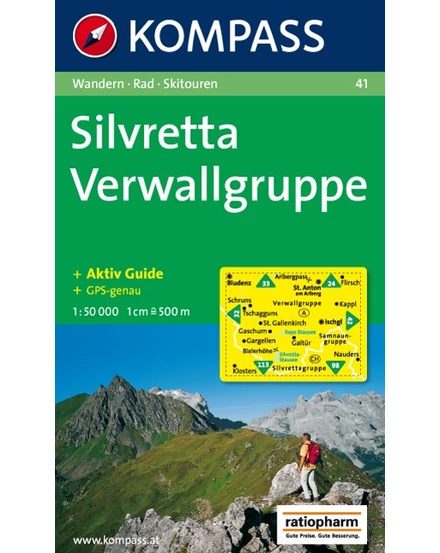 Cartographia-K 41 Silvretta - Verwallgruppe harta turistică-9783854910473