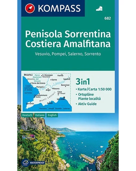 Cartographia-K 682 Peninsula Sorrento și coasta Amalfi harta turistică-9783990444269