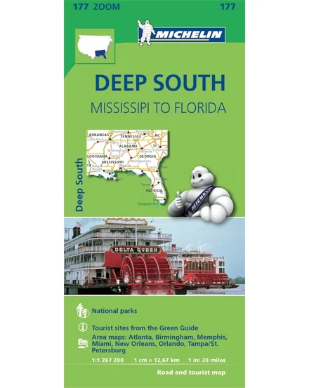 Cartographia-SUA Zoom - de la Missisipi pana la Florida (Deep South) harta - Michelin 0177-9782067190559