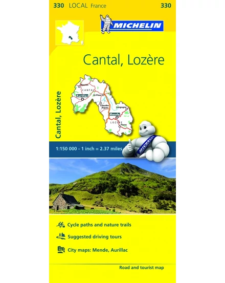Cartographia-Cantal, Lozere harta-9782067210486