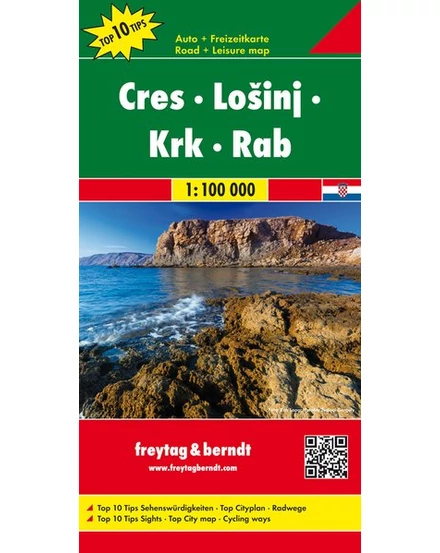 Cartographia-Cres - Losinj - Krk - Rab harta (Freytag)-9783707916485