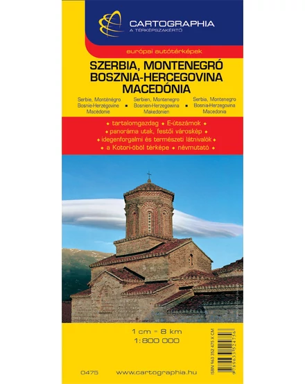 Cartographia-Serbia, Muntenegru, Bosnia și Herțegovina, Macedonia, Kosovo harta-9789633524756