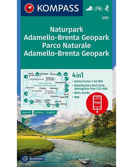 Cartographia-K 070 Parco Naturale Adamello - Brenta harta turistică-9783990443842
