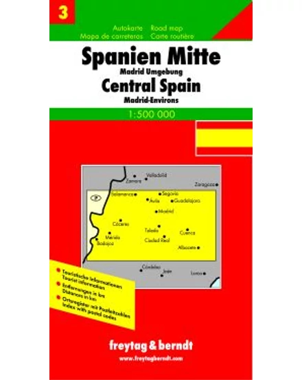 Cartographia-Spania Centrală harta (3) (Freytag)-9783707900835
