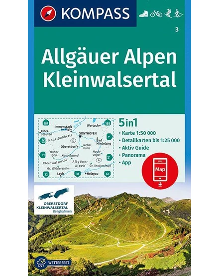 Cartographia-K 3 Alpii Allgäu, Kleinwalsertal harta turistică-9783990444672
