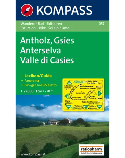 Cartographia-K 057 Anterselva - Valle di Casies/ Antholz - Gsies harta turistică-9783854919742