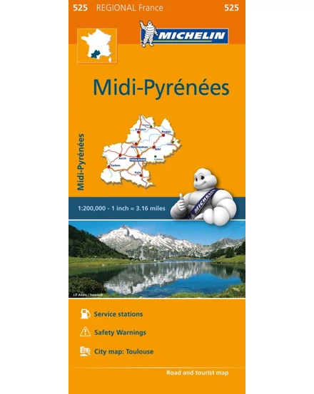 Cartographia-Midi Pirinei harta regiunii-9782067209374