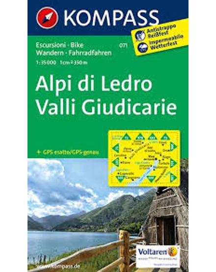 Cartographia-K 071 Alpi di Ledro harta turistică-9783990441763