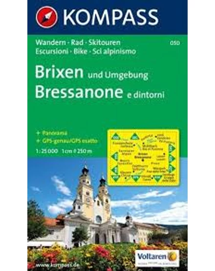 Cartographia-K 050 Brixen / Bressanone harta turistică-9783850260992