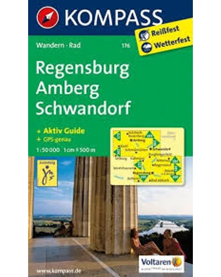 Cartographia-K 176 Regensburg și împrejurimi harta turistică-9783850268912