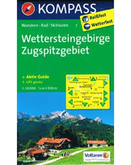 Cartographia-K 5 Wettersteingebirge, Zugspitzgebiet harta turistică-9783850266925