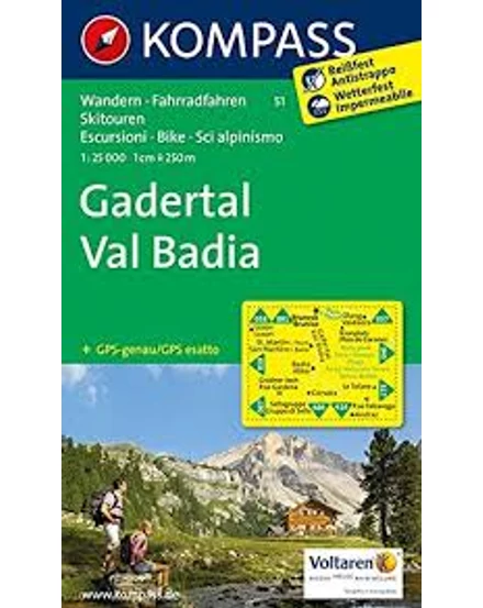 Cartographia-K 51 Gadertal / Val Badia harta turistică-9783850266604