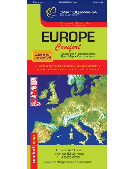 Cartographia-Europa harta Comfort (laminată)-9789633525722
