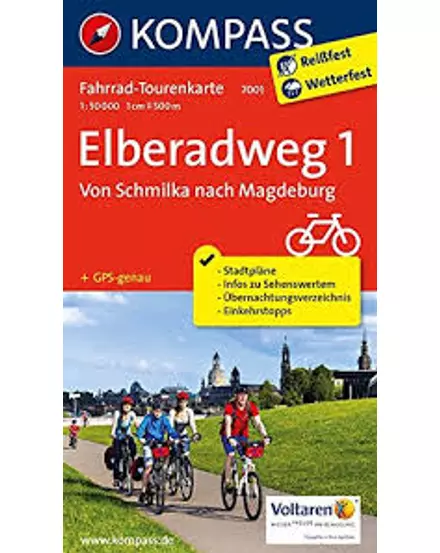 Cartographia-K 7001 Elba1. Schmilka - Magdeburg  -  Harta pentru ciclism-9783850267694