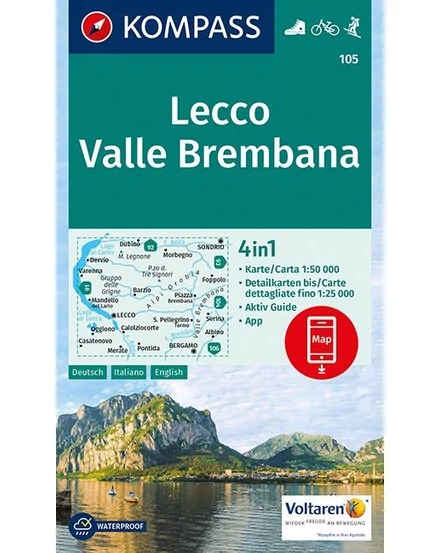Cartographia-K 105 Lecco/Valle Brembana harta turistică-9783990443125