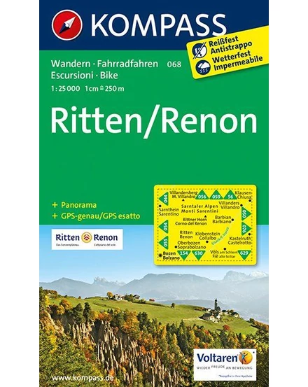 Cartographia-K 068 Ritten/Renon harta turistică-9783850266864