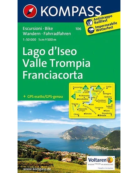 Cartographia-K 106 Lacul Iseo - Vale Trompia harta turistică-9783850267311