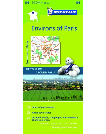 Cartographia-Zona înconjurătoare de 100 km de Paris harta (106)-9782067217744