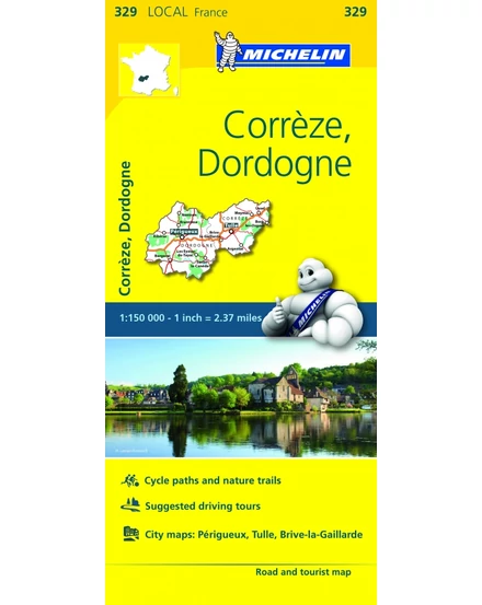 Cartographia-Correze / Dordogne harta regiunii (329)-9782067210462