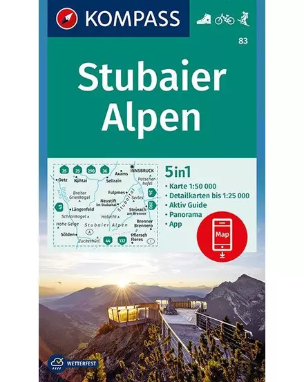 Cartographia-K 83 Alpii Stubai harta turistică-9783991211525