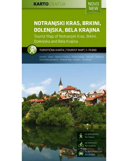 Cartographia-Notranjski Kras - Brkini - Dolenjska - Bela Krajina harta turistică-3830048521062