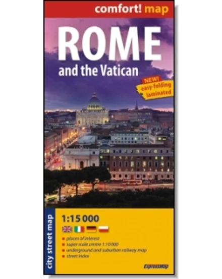 Cartographia-Roma, Vatican harta Comfort (laminat)-9788375461688