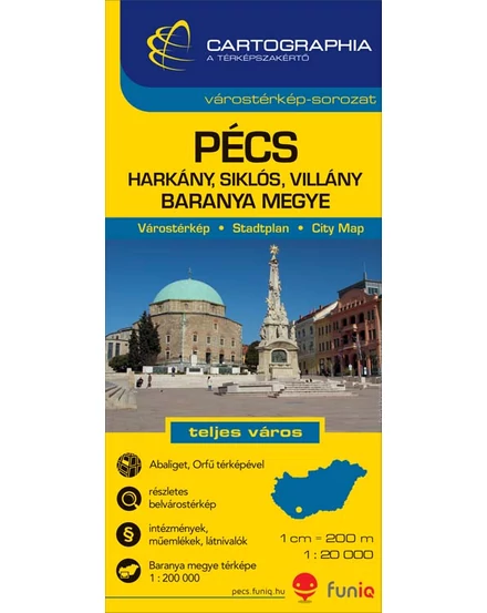 Cartographia-Pécs, Harkány, Siklós, Villány harta orașului (harta județului Baranya)-9789633526897