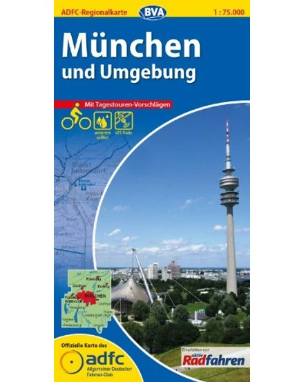 Cartographia-Munchen si imprejurimi harta ciclistica a regiunii-9783870735739