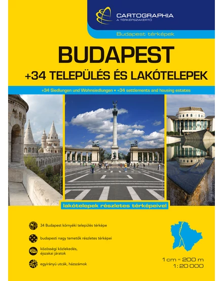 Cartographia-Atlas Budapesta +34 de așezări și cartiere -9789633526064